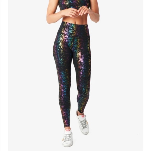 Terez Pants & Jumpsuits Terez Black Rainbow Foil Haze